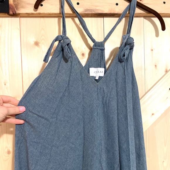 The Great denim jean maxi dress tie knot strap - Picture 2 of 6